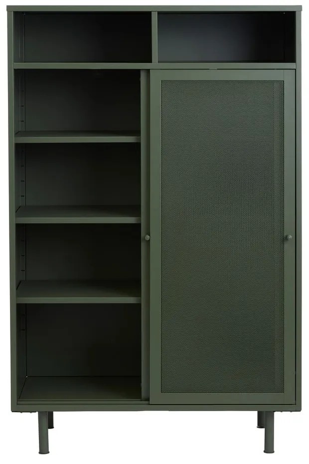 Dulap verde închis din metal cu ușă glisantă 90x140x40 cm Veep – Unique Furniture