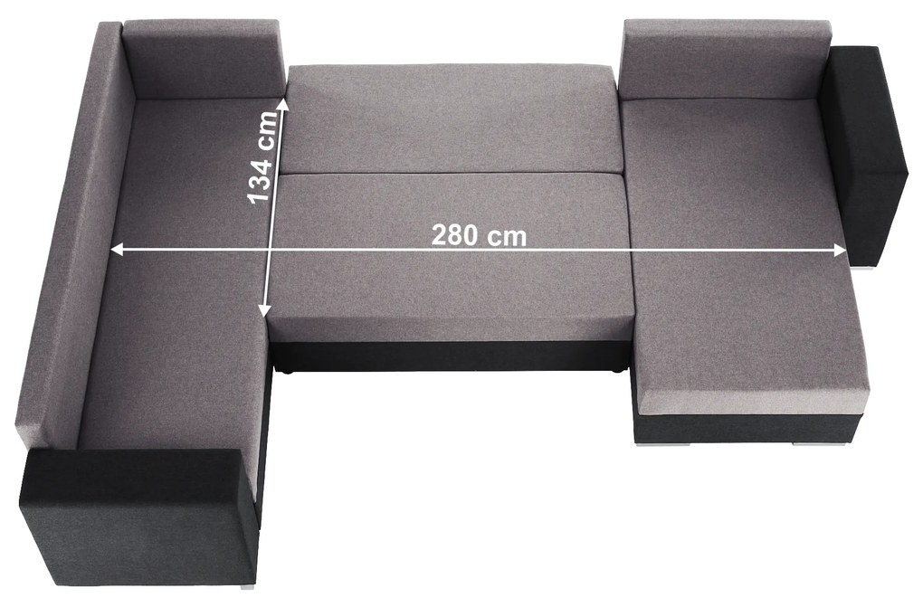 Set canapea universal, gri închis/ gri, BELEN NEW ROH U