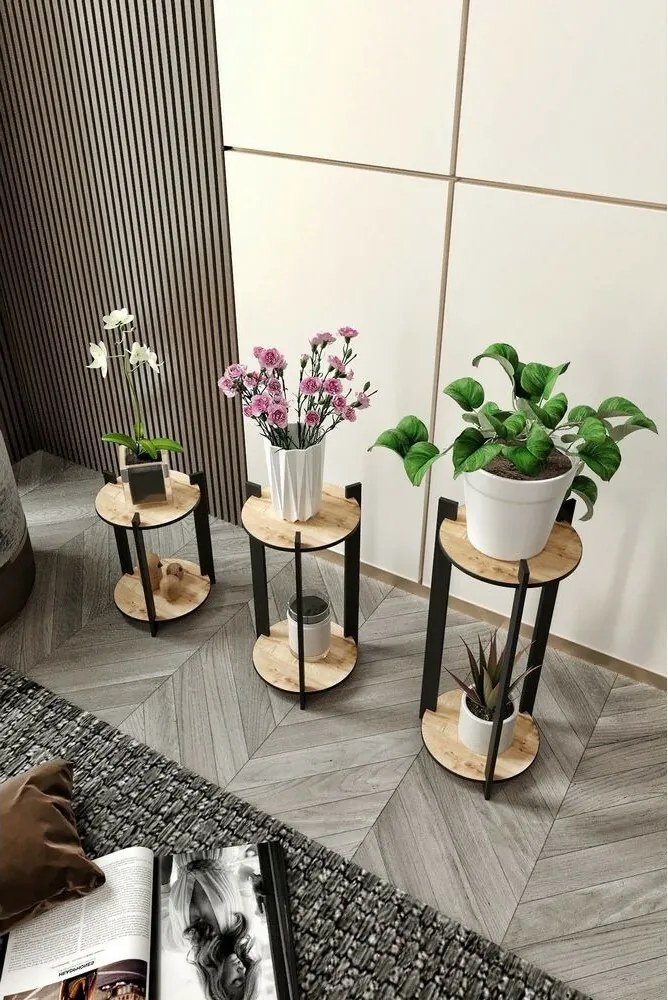 Suport pentru flori Flower Desk Round - Stejar