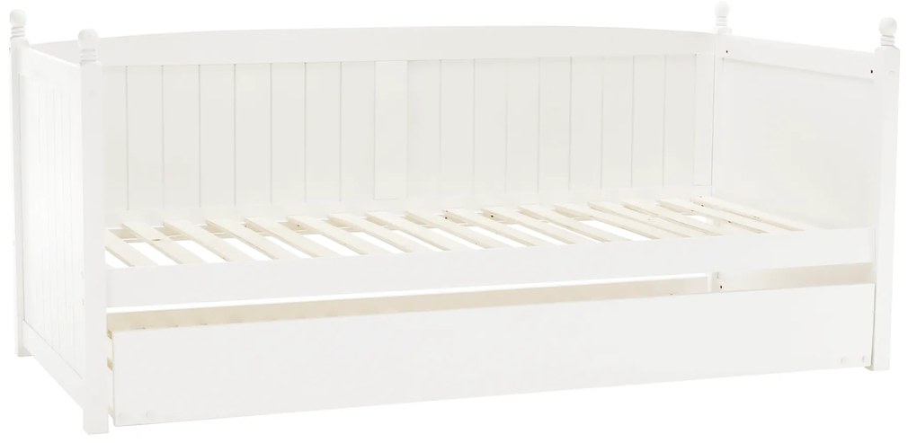 Pat cu pat suplimentar, lemn de pin, alb, 90x200, GLAMIS