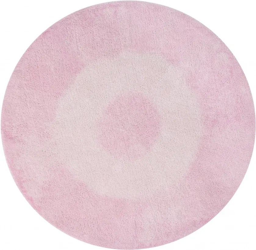 Covor rotund roz din bumbac 150 cm Tie-Dye Pink Lorena Canals