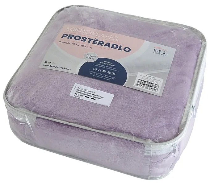 Cearceaf mov din microflanel 180x200 cm Exclusive – B.E.S.