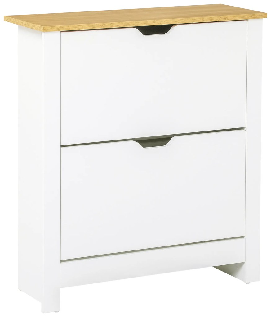 HOMCOM Dulap Hol, Capacitate 12 Perechi Max, dulap pantofi cu 2 Rafturi Reglabile și Detașabile, 72x26x80 cm, Alb | Aosom Romania