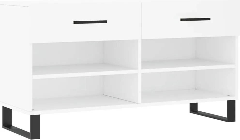 vidaXL Bancă de pantofi, alb, 102x35x55 cm, lemn prelucrat