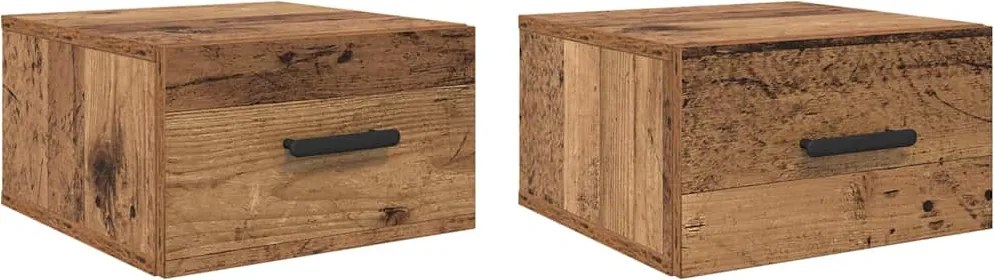 vidaXL Dulap de noapte 2 pcs Lemn vechi 35 x 35 x 20 cm Lemn compozit