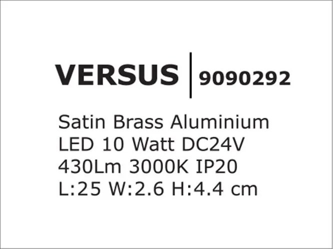 Accesoriu, Corp de iluminat pentru sistemul magnetic PUZZLE si GRAMMI, Versus alama satinata