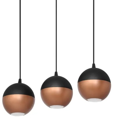 Lustră LED pe cablu MIDWAY 3xGU10/4,8W/230V negru/cupru