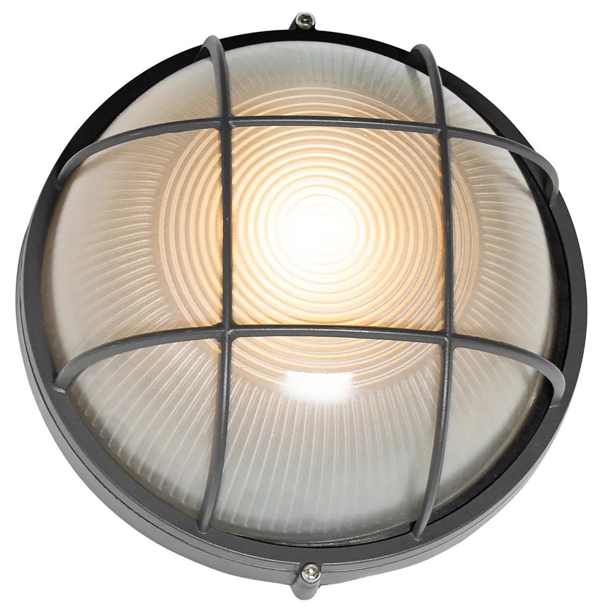 Aplică de perete exterioară industrială gri închis IP44 - Hanneke