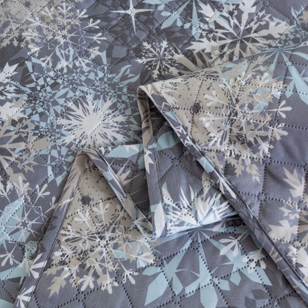 Cuvertura de pat SNOWFLAKE, albastru-gri Dimensiune: 220 x 240 cm