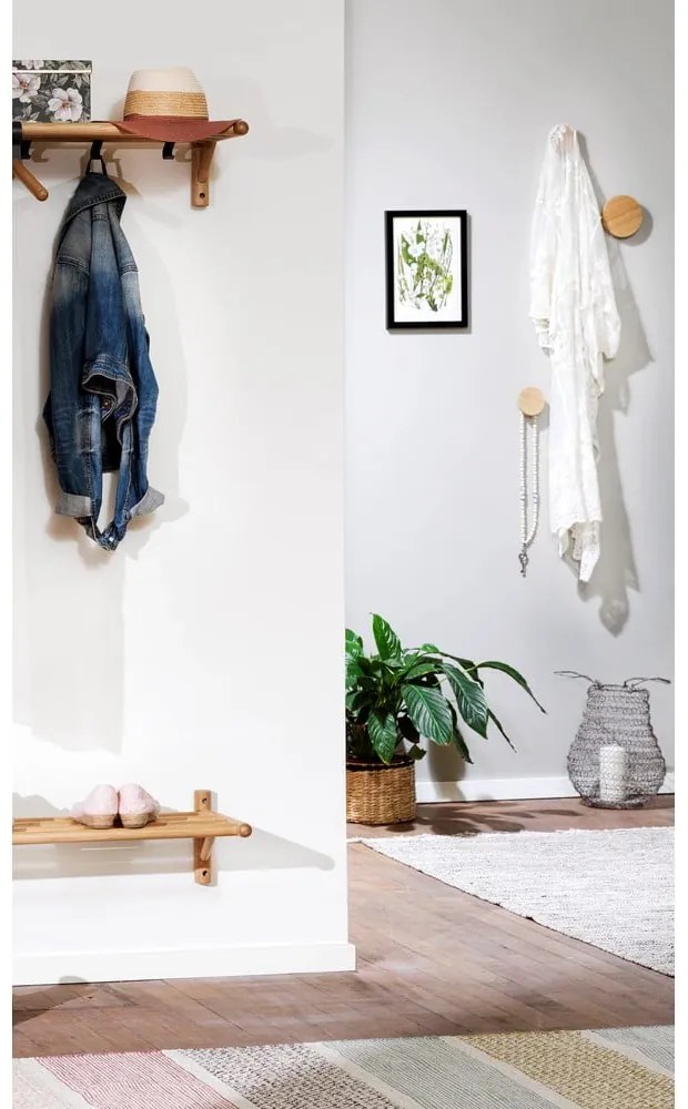 Cârlig în culoare naturală de montat pe perete din lemn de stejar Milford – Rowico