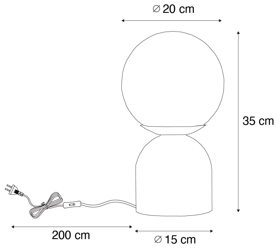 Lampă de masă Hotel Chic Bronz închis cu sticlă clară - Pallon Trend