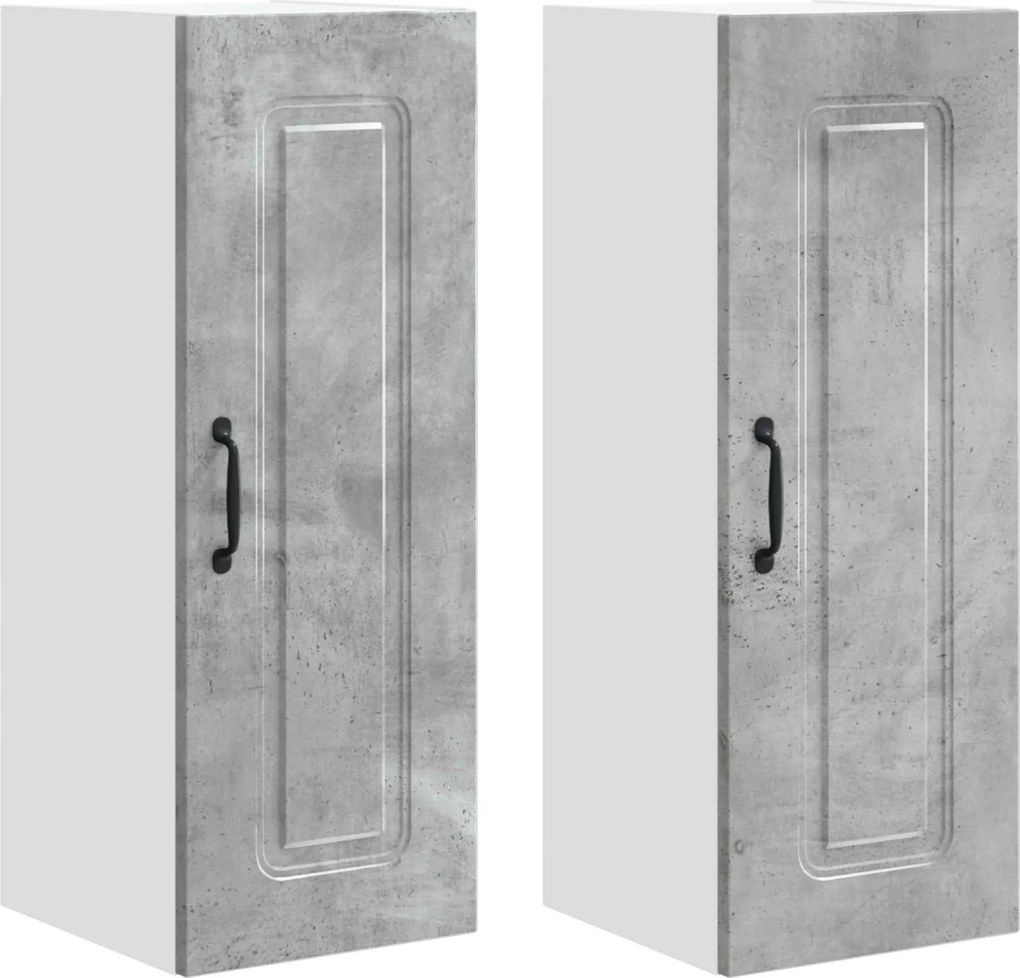 vidaXL Dulap de bucătărie Kalmar 2 pcs Gri din beton 30 x 31 x 80 cm