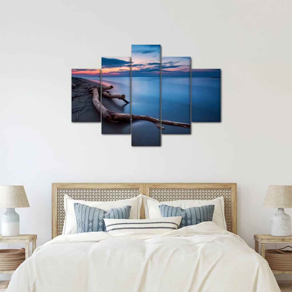 Tablou cu plaja în apus de soare (150x105 cm)