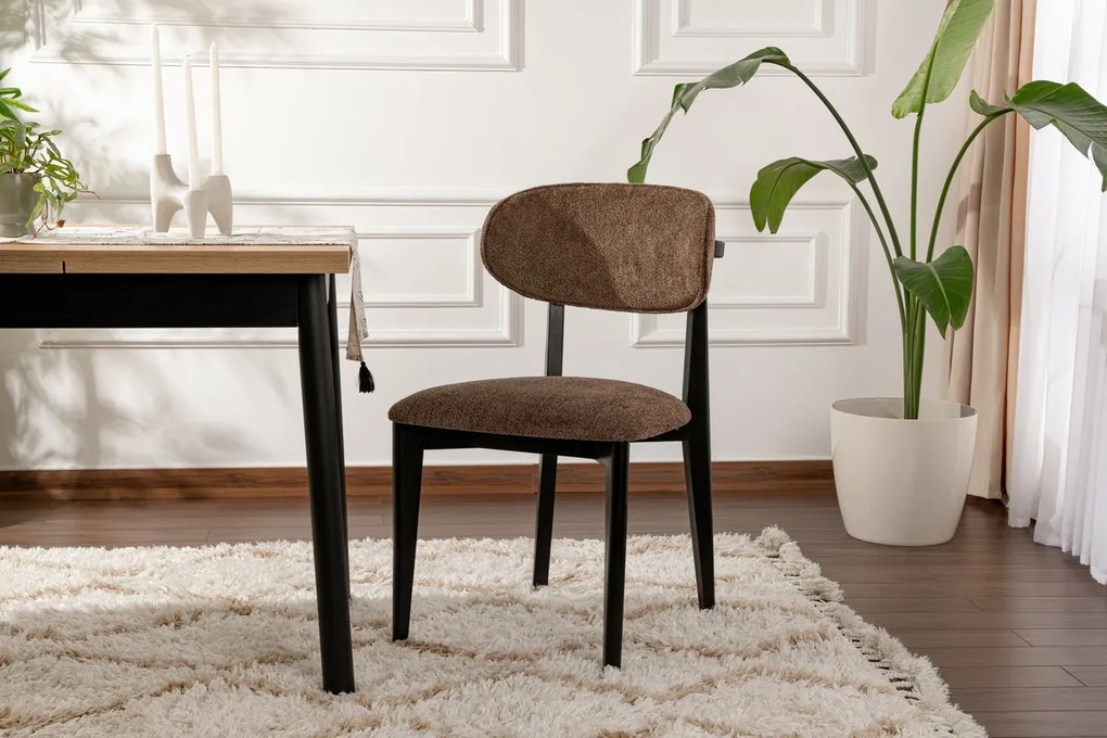Set de scaune de sufragerie Lionte Brown andBlack, 2 buc.