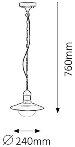 Pendul de exterior OSLO 1xE27/60W negru IP44 Rabalux 8717