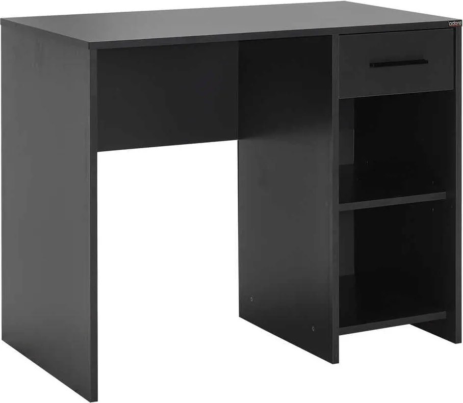 Birou Modern Adore Concept cu Sertar și 2 Rafturi, Alb - Maro - Stejar - Antracit, 90x52x75 cm