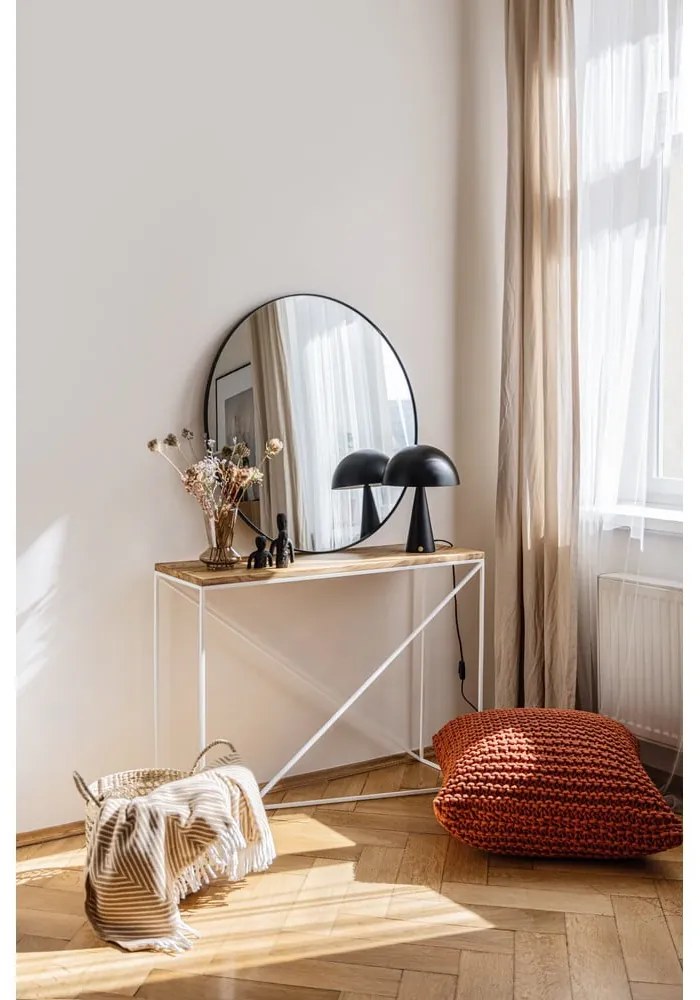 Oglindă rotundă de perete Bonami Essentials Layla, ø 80 cm, negru
