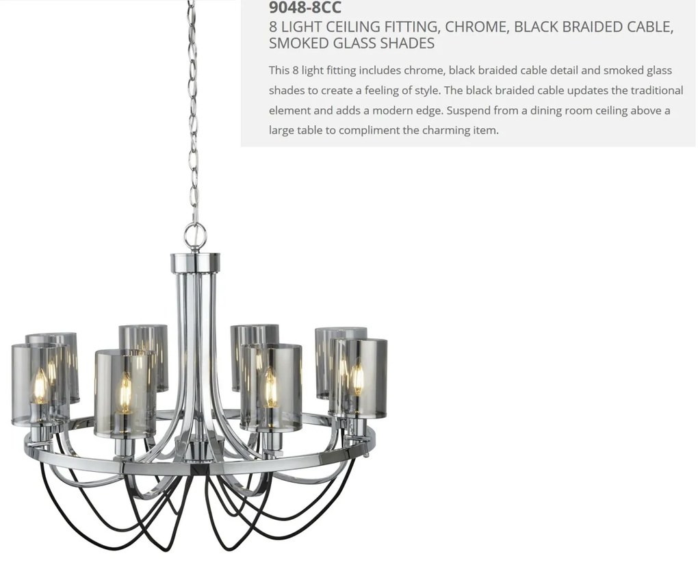Candelabru elegant design modern Catalina 8L 9048-8CC SRT