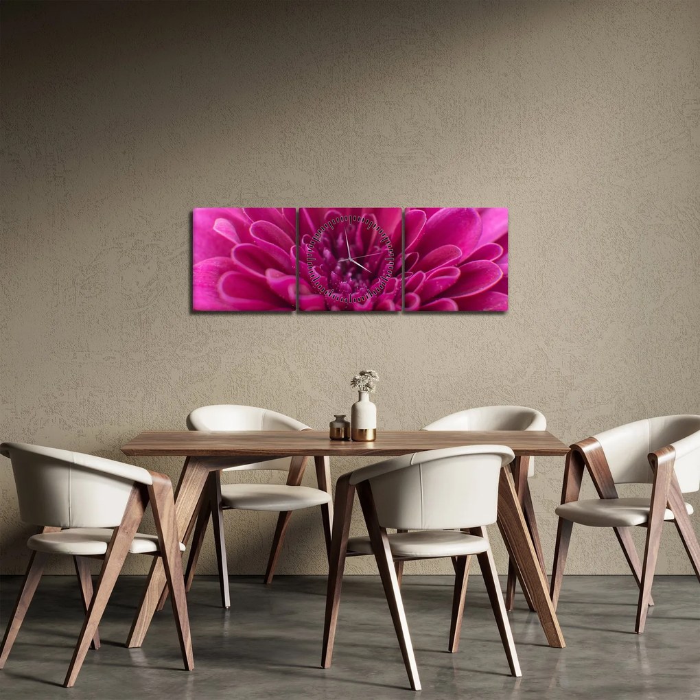 Tablou cu floare (cu ceas) (90x30 cm)