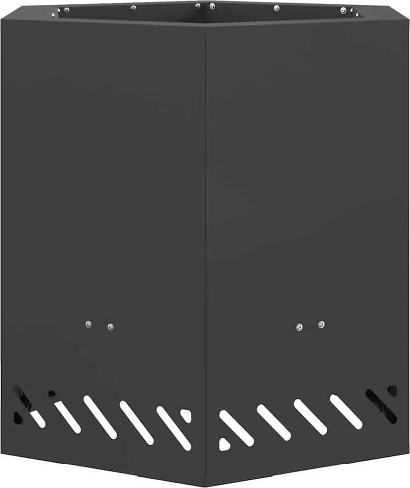 vidaXL Focar Fără Fum Negru 48 x 48 x 51 cm Oțel