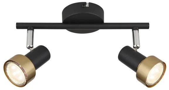 Spot Globo 57917-2G MASON 2xGU10/25W/230V negru/auriu
