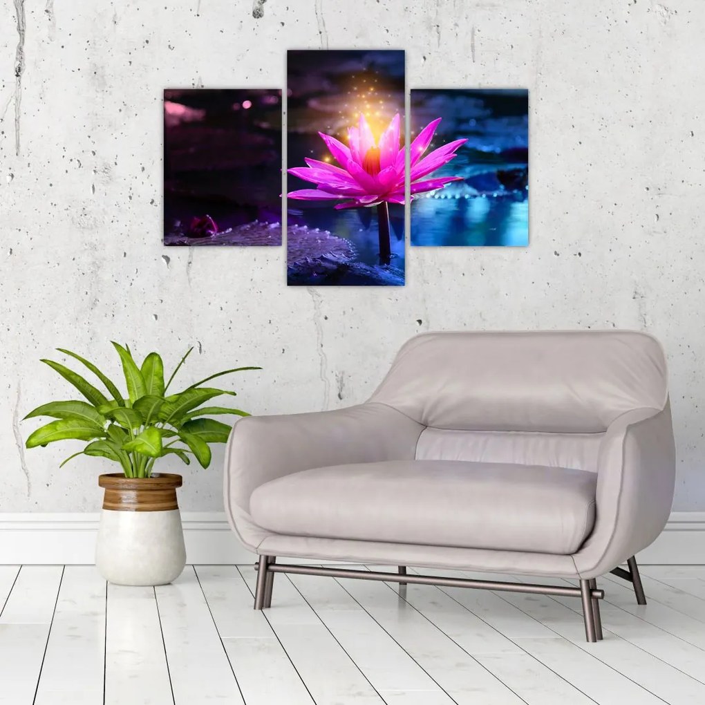 Tablou cu lotus pe apă (90x60 cm)