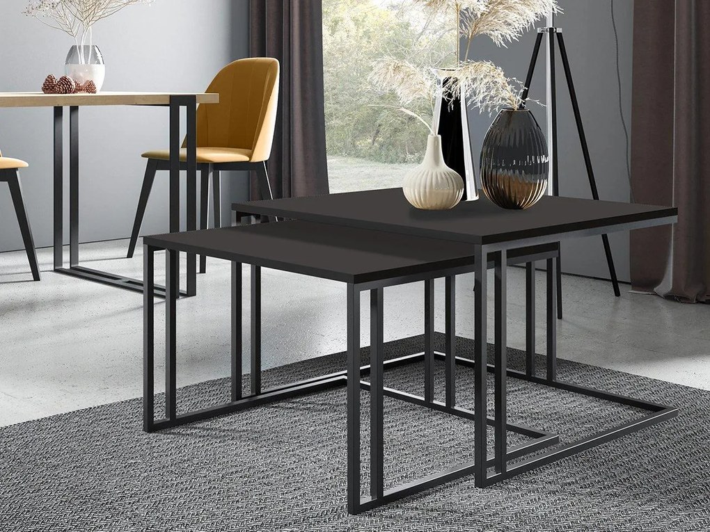 Set 2 măsuțe cafea Froyd (Negru + Negru molet) . 1105866