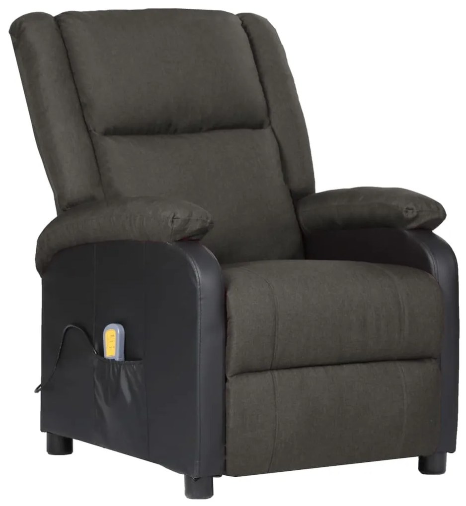 3098377 vidaXL Fotoliu de masaj electric, gri închis, piele ecologică/textil