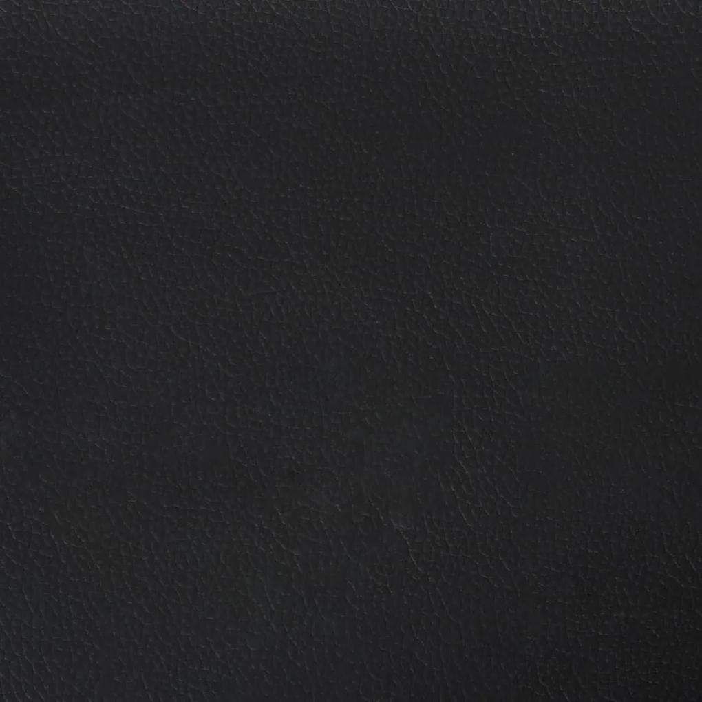 Fotoliu canapea cu taburet, negru, 60 cm, piele ecologica Negru, 78 x 77 x 80 cm