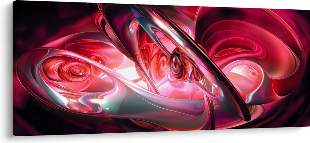 Tabloul fractalilor în roșu (120x50 cm)
