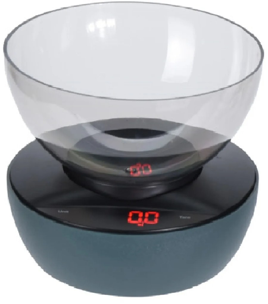Cantar digital bucatarie cu bol, 18x14.5 cm, 5 kg, Verde-negru