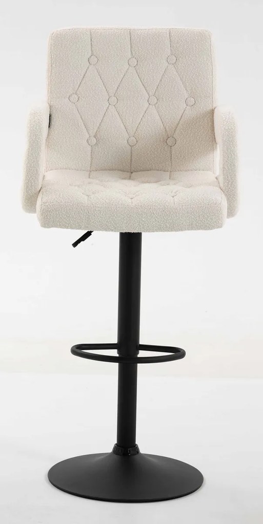 HR8404KW Scaun Crem Boucle cu Bază Neagră