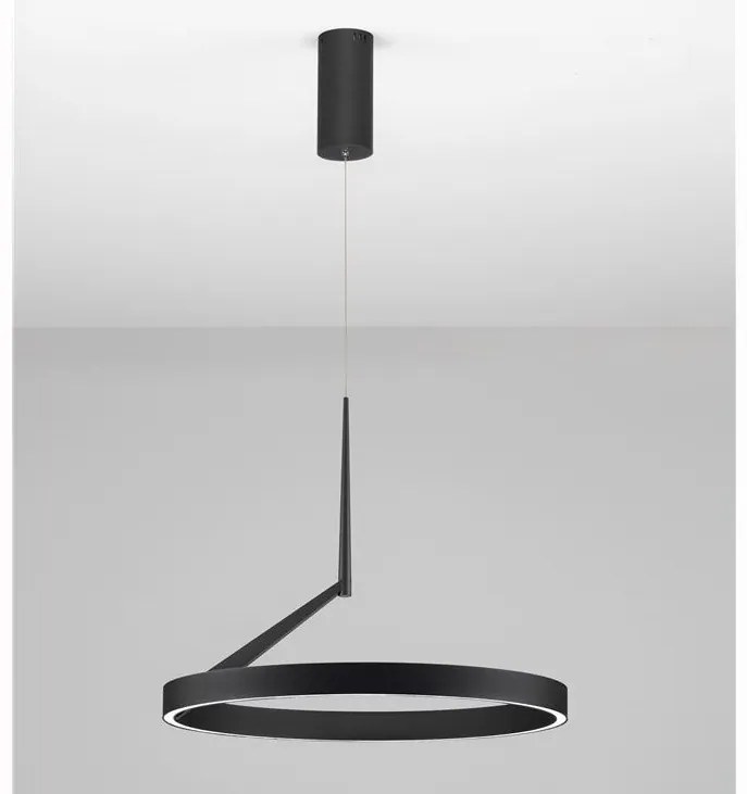 Lustra circulara aluminiu negru LED CCT ADALIZ 60cm