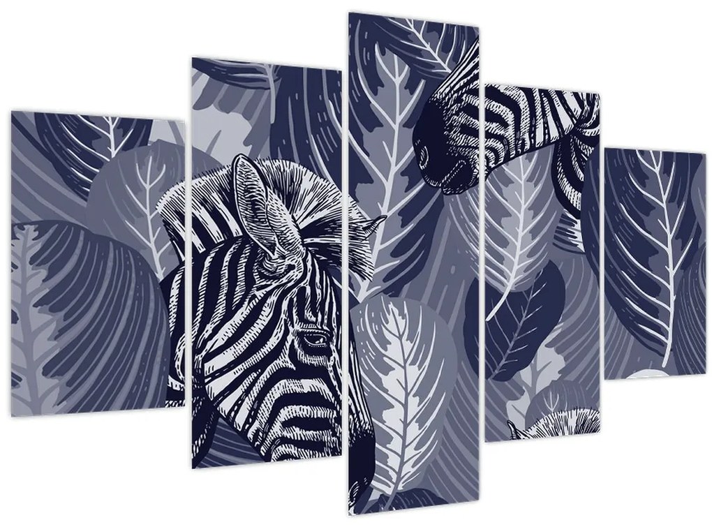 Tablou - Zebre albastre (150x105 cm)