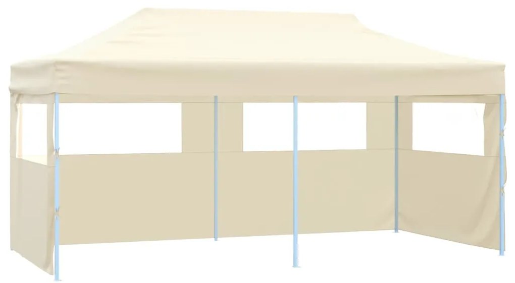 vidaXL Cort de petrecere pliabil cu 4 pereți, crem, 3 x 6 m, oțel