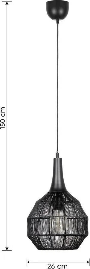 Lustră negru-mat cu abajur din metal Soraya – Trio