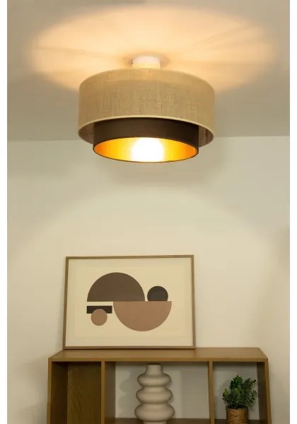 Plafonieră aplicată SARTA 1xE27/60W/230V, maro/iută