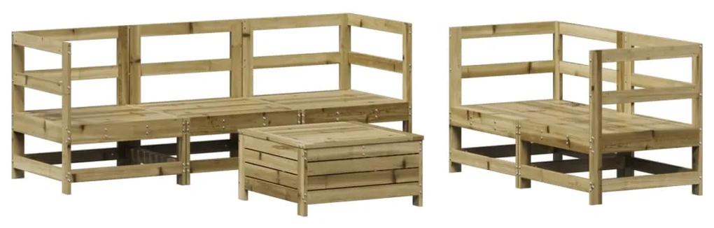 3250807 vidaXL Set canapea de grădină, 6 piese, lemn de pin tratat