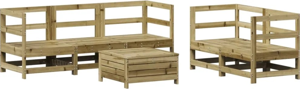 vidaXL Set canapea de grădină, 6 piese, lemn de pin tratat