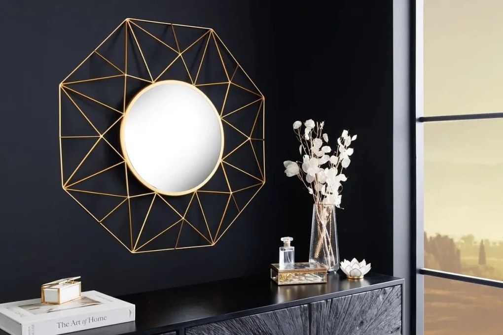 Oglinda de perete decorativa Diamond 80cm, auriu A-43733 VC