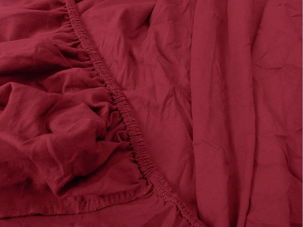 Cearsaf Jersey EXCLUSIVE cu elastic 90x200 cm visiniu Gramaj (densitatea fibrelor): Lux (190 g/m2)