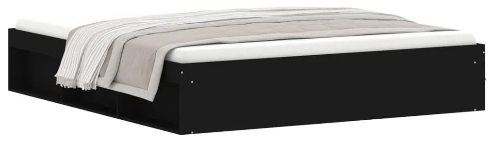3203881 vidaXL Cadru pat, negru, 180x200 cm, Super King Size