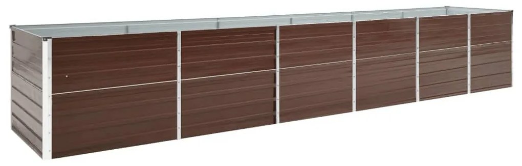 vidaXL Strat înălțat de grădină, maro, 480x80x77 cm, oțel galvanizat