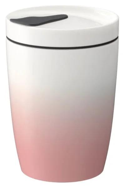 Cană de voiaj din porțelan Villeroy &amp; Boch Like To Go, 290 ml, roz - alb