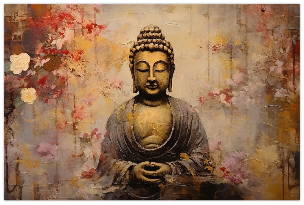 Tablou - Buddha, pictură (90x60 cm)