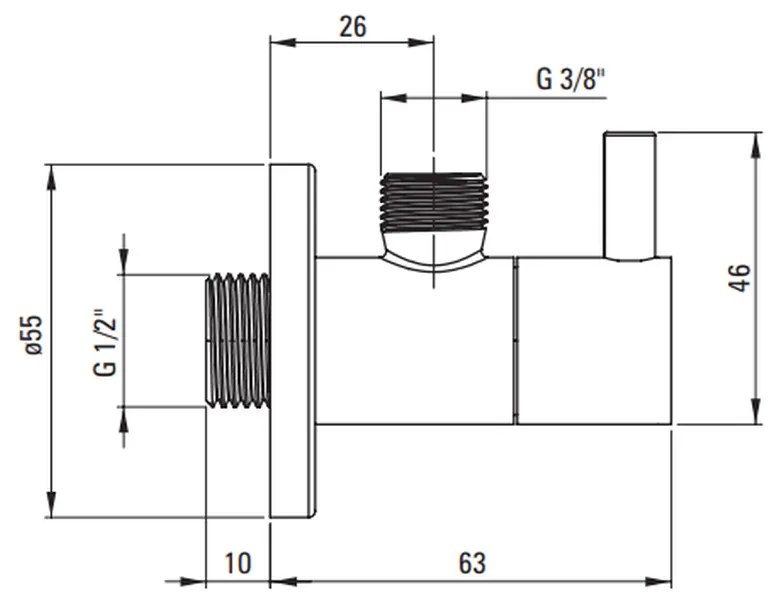 Robinet coltar rotund Deante 1 2   - 3 8   negru mat Negru mat
