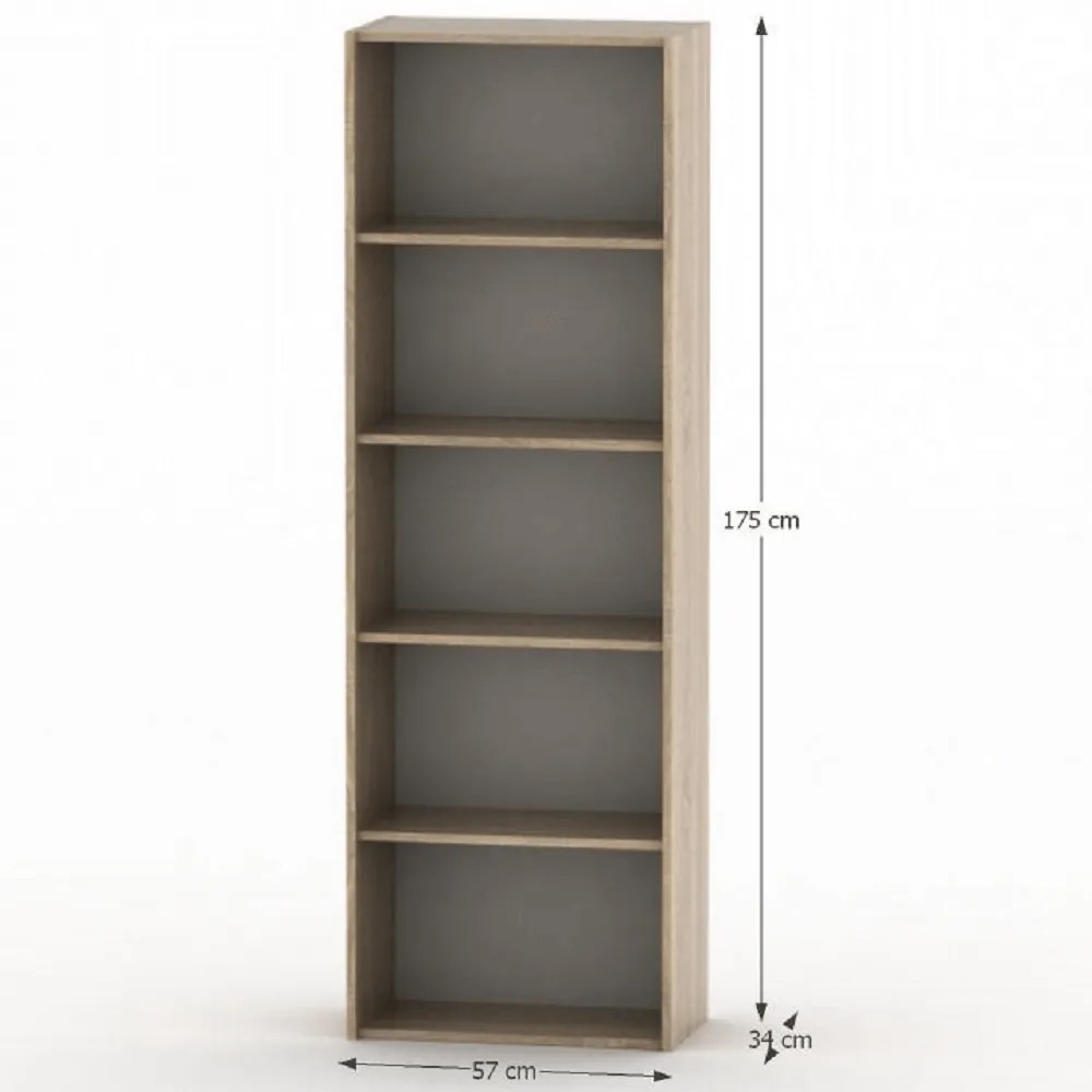 Bibliotecă TEMPO ASISTENT 001, stejar sonoma