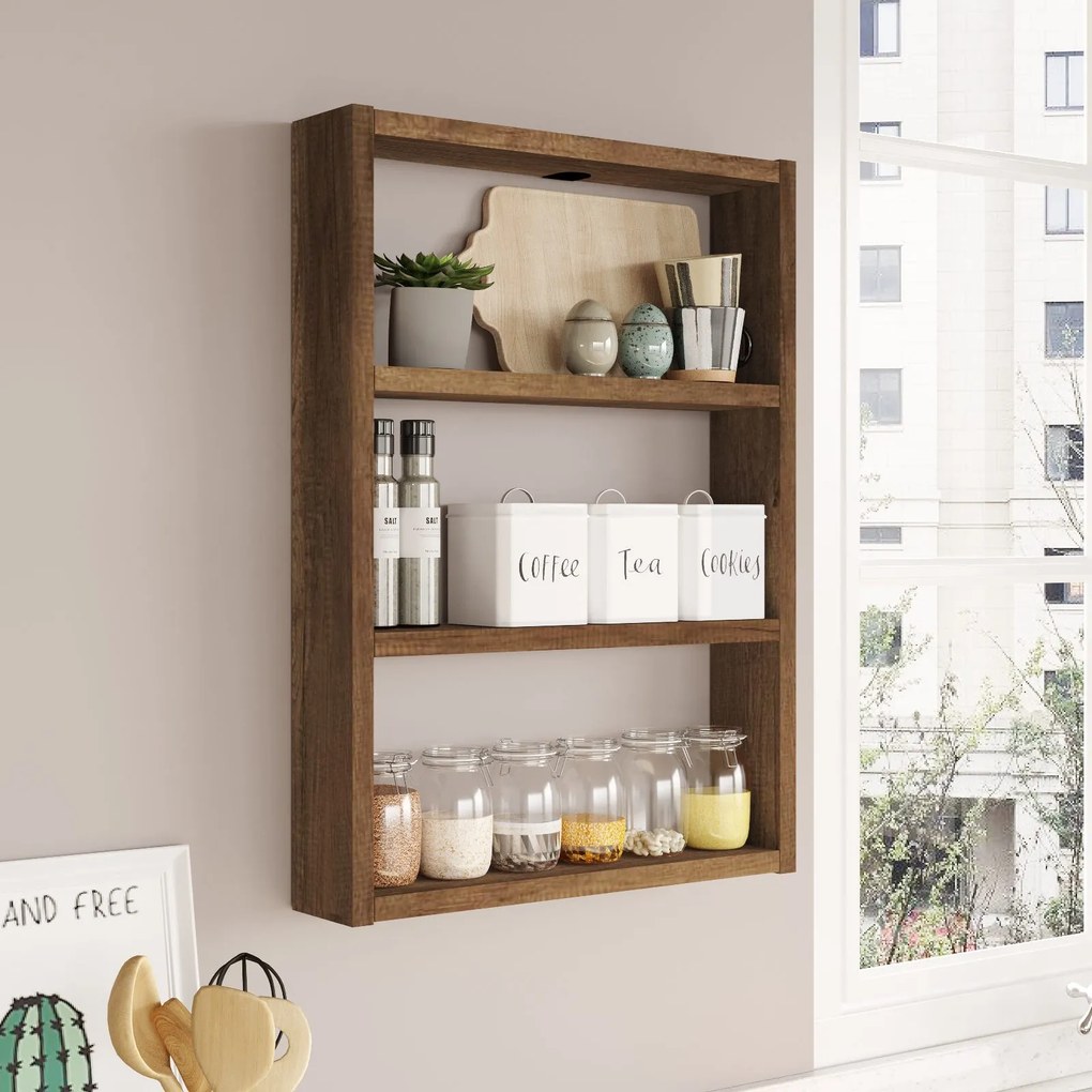 Raft de perete, Hanah Home, Culoare: Nuc