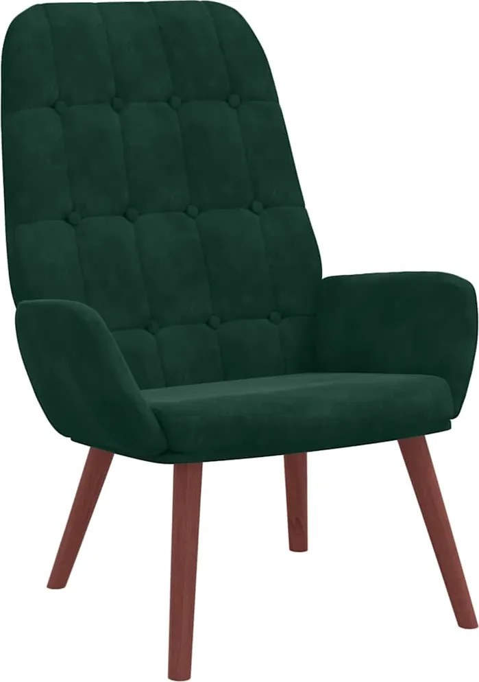 vidaXL Scaun de relaxare, verde închis, catifea