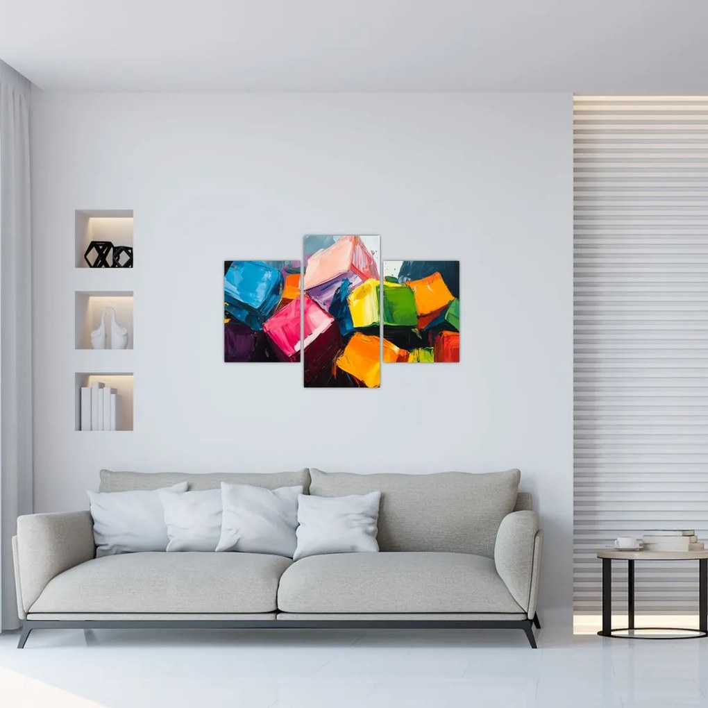 Tablou - Cuburi colorate (90x60 cm)